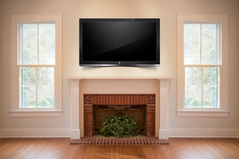 How To Hide TV Wires Over A Brick Fireplace homedude