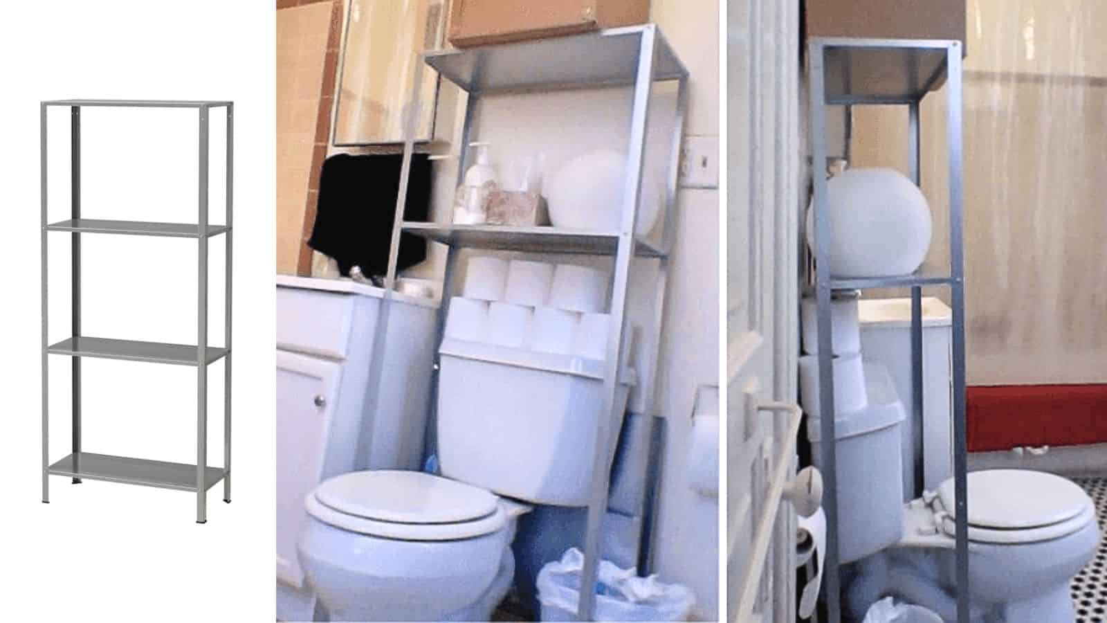 HYLLIS hack for over the toilet storage