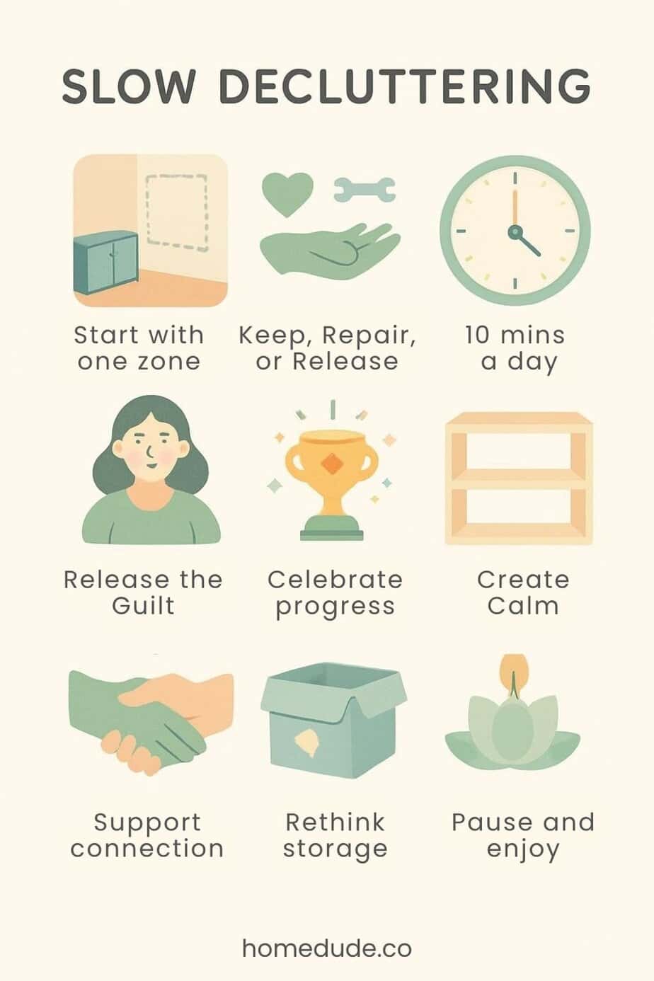 slow living decluttering intentionally with these principles